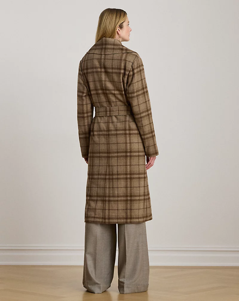 Polo Golf Ralph Lauren Plaid Wool-Blend Twill Wrap Coat