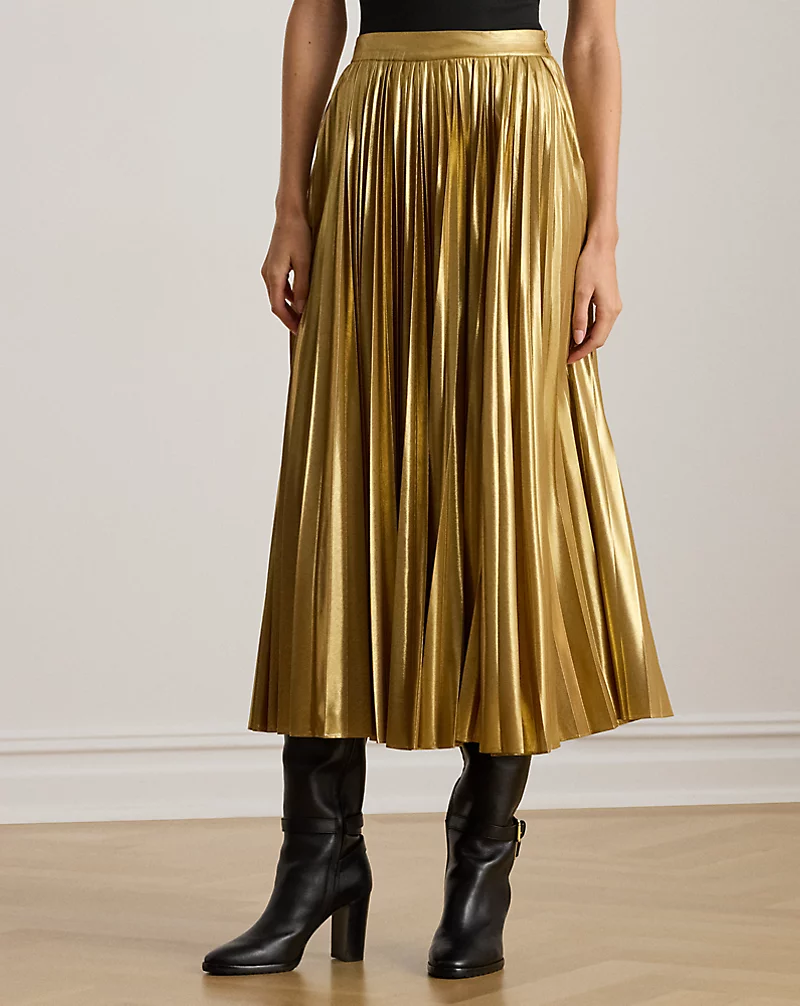 Polo Golf Ralph Lauren Pleated Metallic Chiffon Skirt