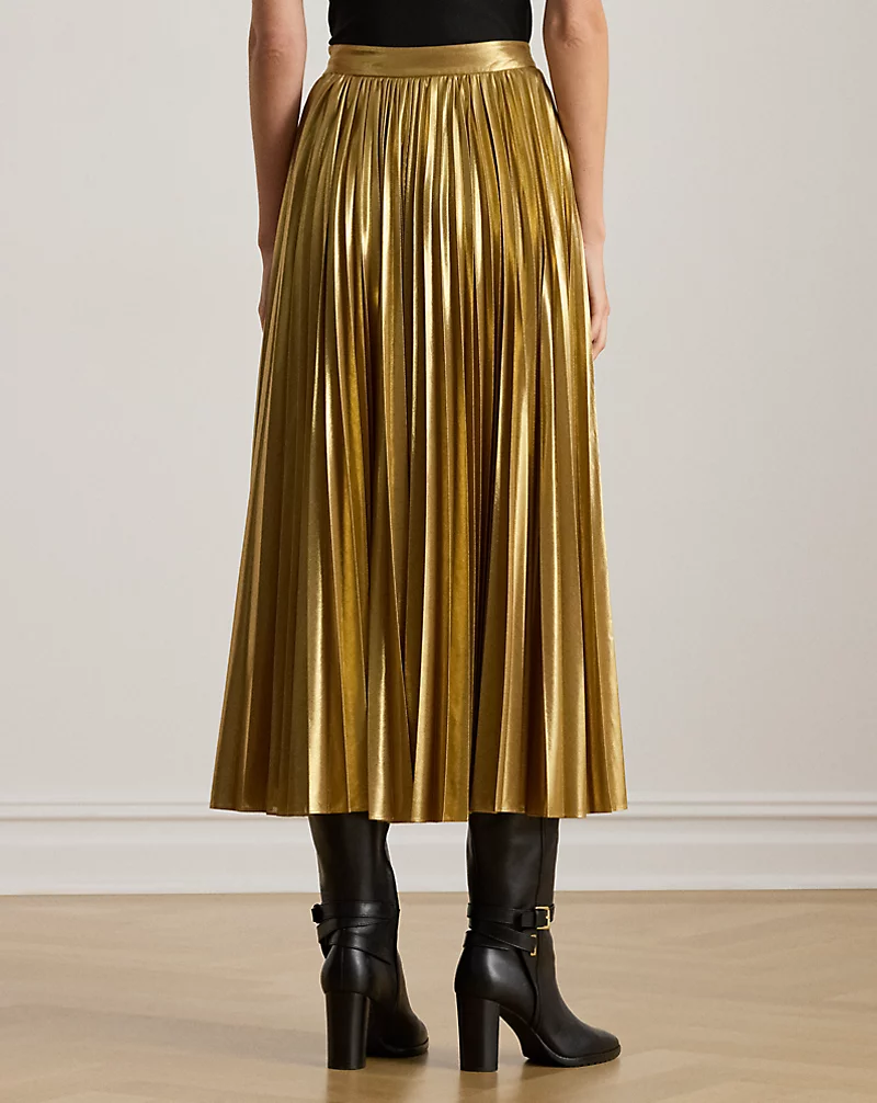 Polo Golf Ralph Lauren Pleated Metallic Chiffon Skirt