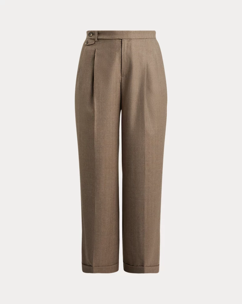 Polo Golf Ralph Lauren Pleated Wool Herringbone Wide-Leg Pant