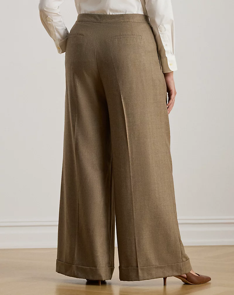 Polo Golf Ralph Lauren Pleated Wool Herringbone Wide-Leg Pant