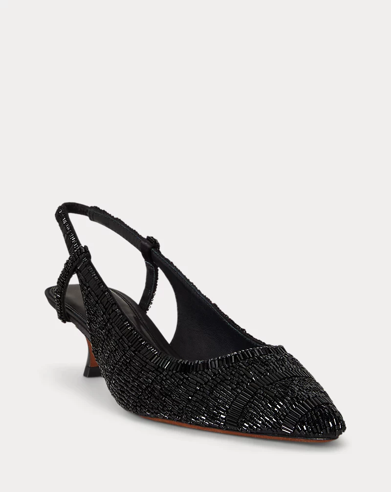 Polo Golf Ralph Lauren Beaded Satin Slingback Heel