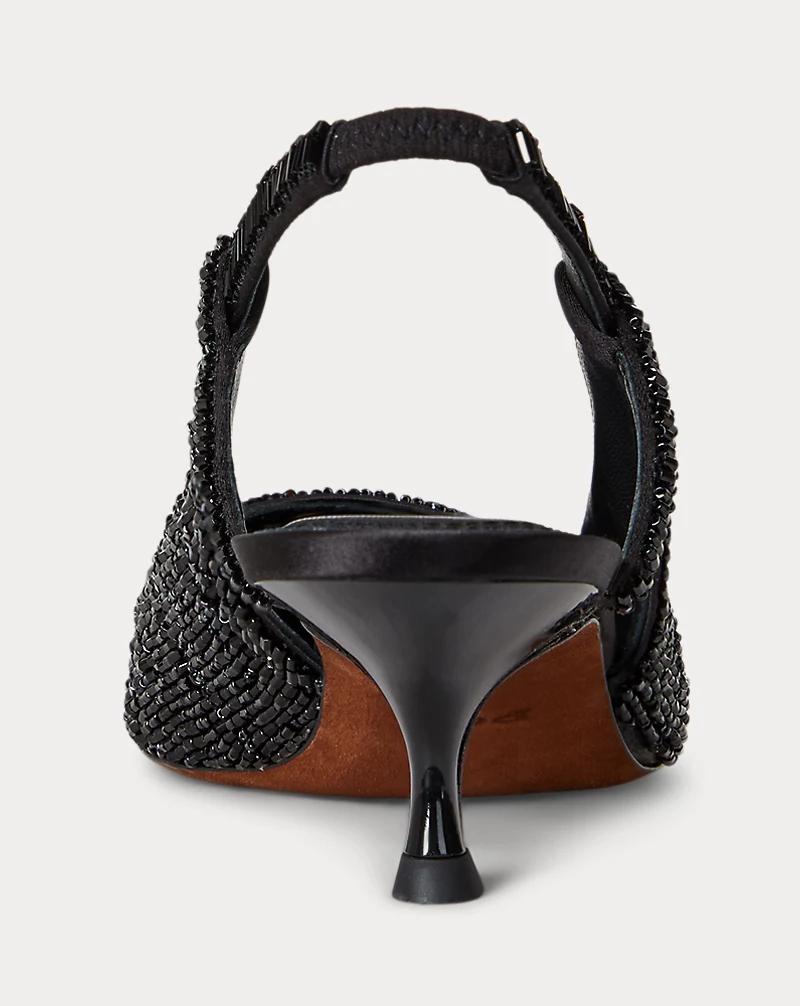 Polo Golf Ralph Lauren Beaded Satin Slingback Heel