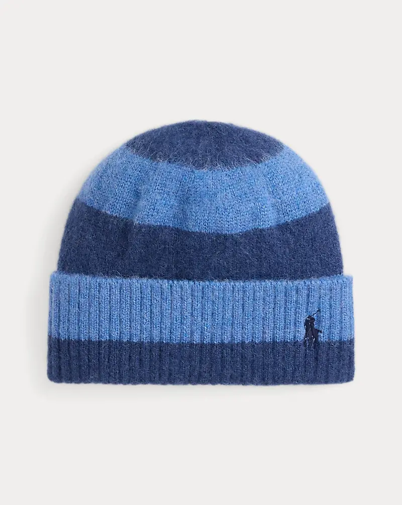 polo golf ralph lauren Brushed Wool Striped Beanie
