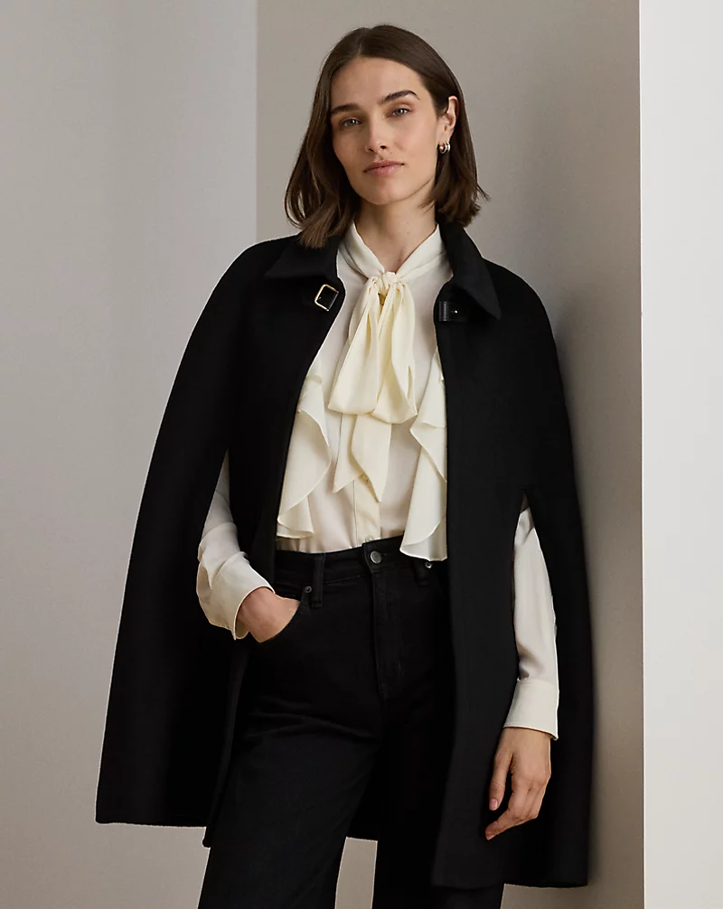 polo golf ralph lauren Buckle-Trim Wool-Blend Cape