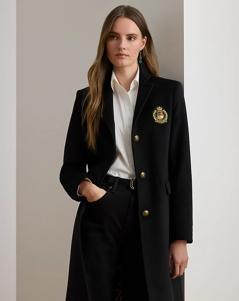 Polo Golf Ralph Lauren Crest-Patch Wool-Blend Coat