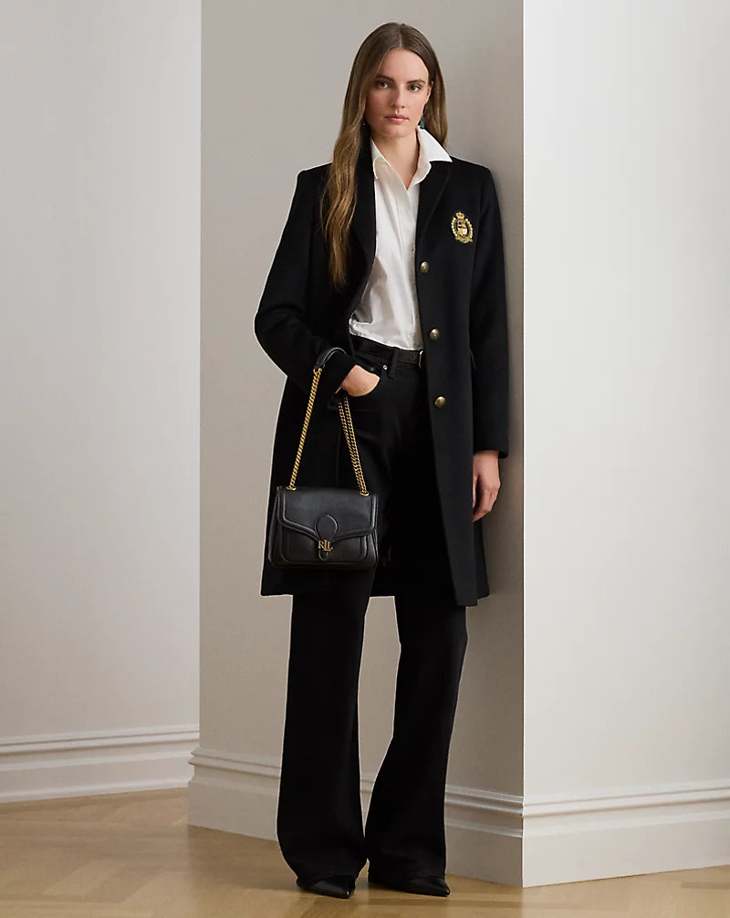 polo golf ralph lauren Crest-Patch Wool-Blend Coat