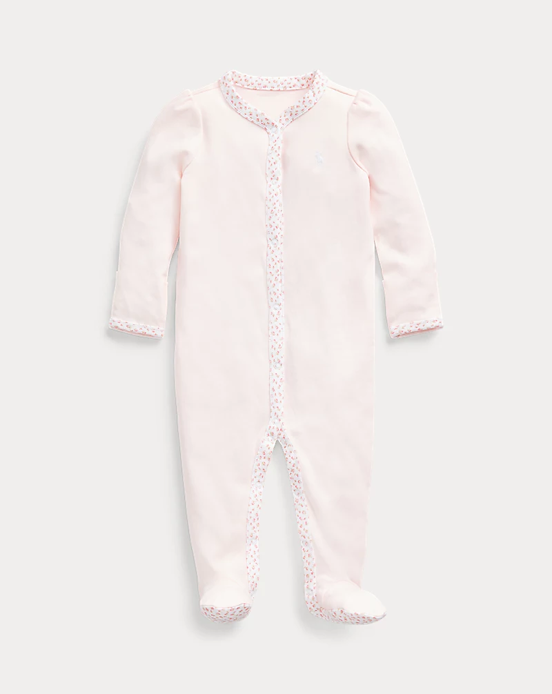 polo golf ralph lauren Floral-Trim Footed Coverall