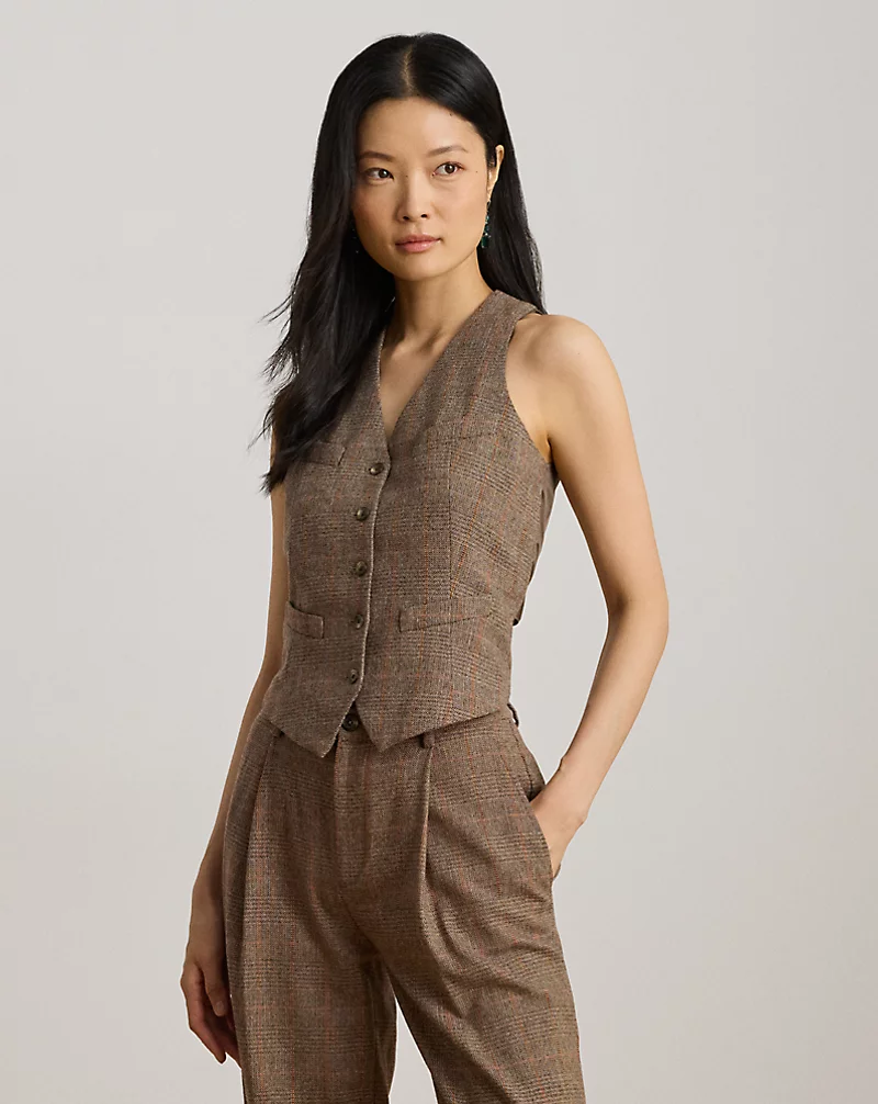 polo golf ralph lauren Glen Plaid Wool-Blend Vest
