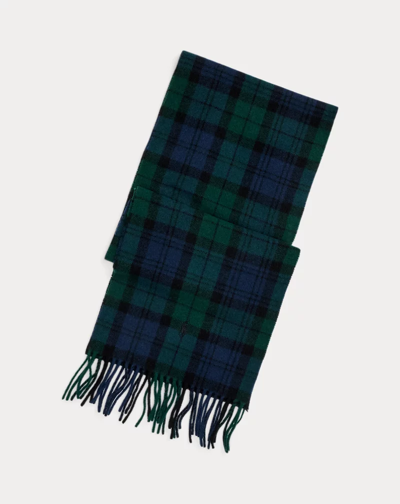 polo golf ralph lauren Plaid Fringe Wool Scarf