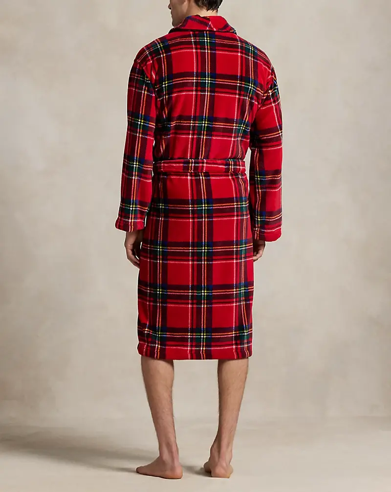 Polo Golf Ralph Lauren Plaid Plush Microfiber Robe