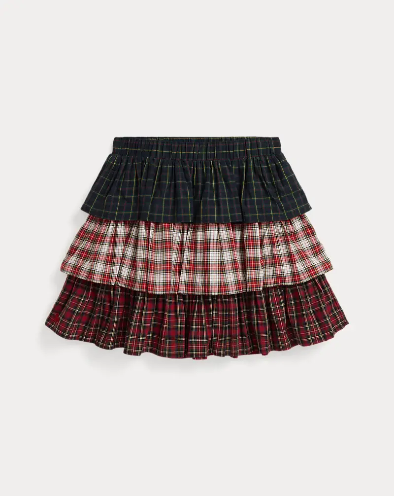 polo golf ralph lauren Plaid Tiered Poplin Skirt