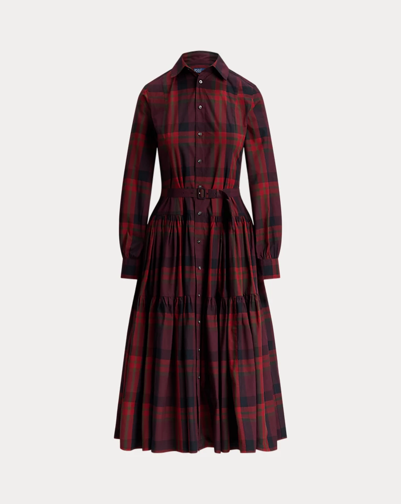 Polo Golf Ralph Lauren Plaid Tiered Shirtdress