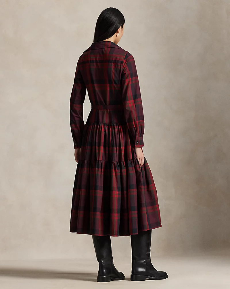 Polo Golf Ralph Lauren Plaid Tiered Shirtdress