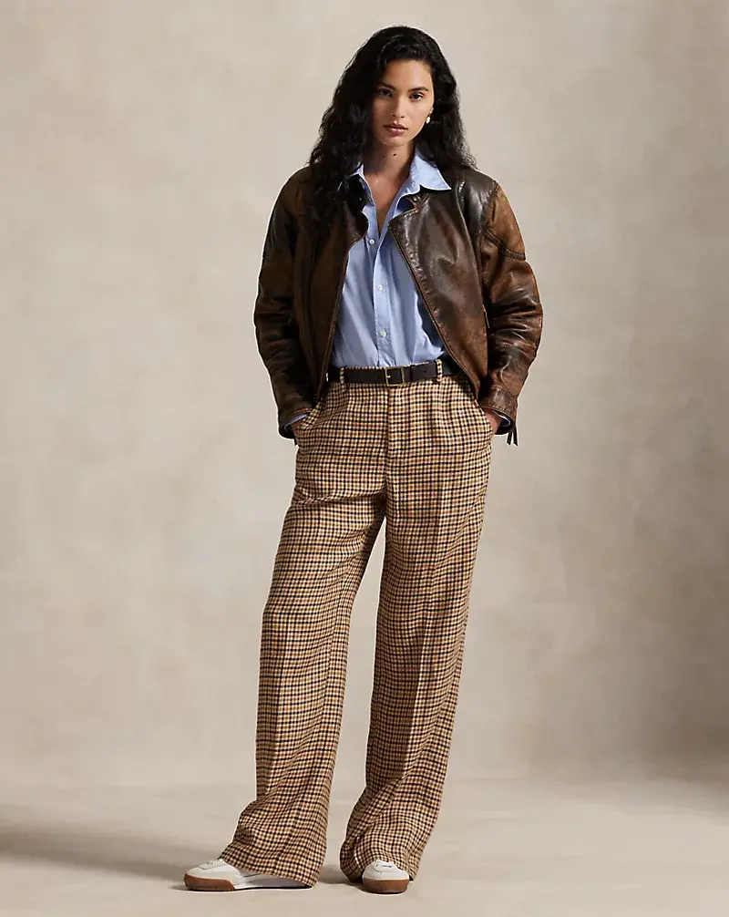 polo golf ralph lauren Plaid Tweed Wide-Leg Pant