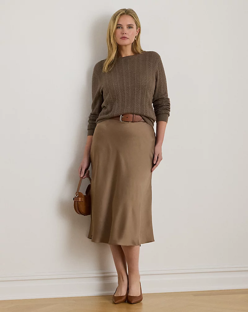 polo golf ralph lauren Satin Charmeuse Midi Skirt