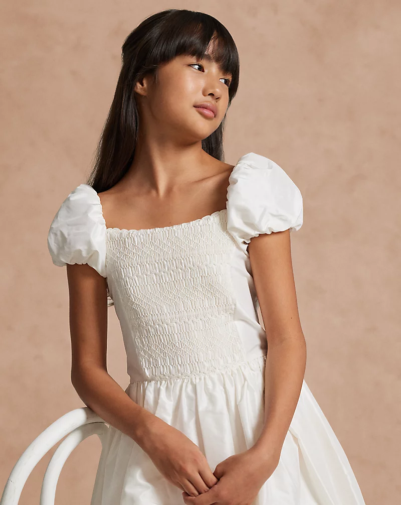 Polo Golf Ralph Lauren Smocked Mulberry Silk Dress