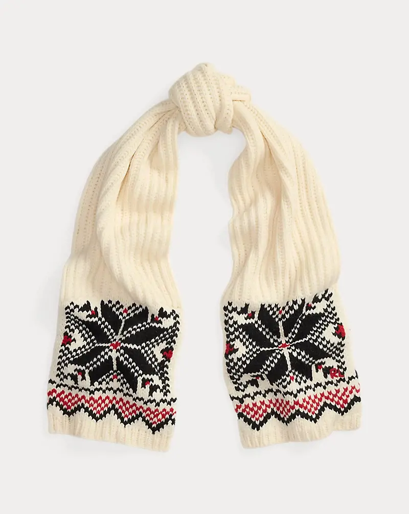 polo golf ralph lauren Snowflake-Motif Wool Scarf