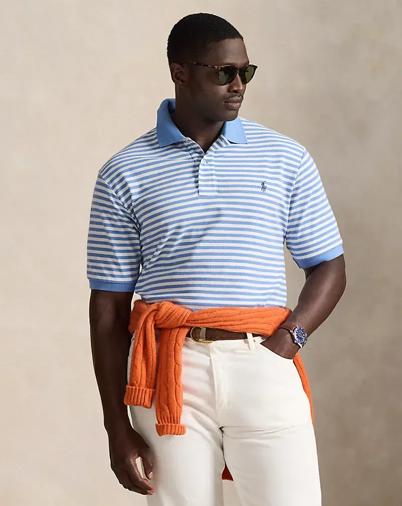 polo golf ralph lauren Striped Mesh Polo Shirt