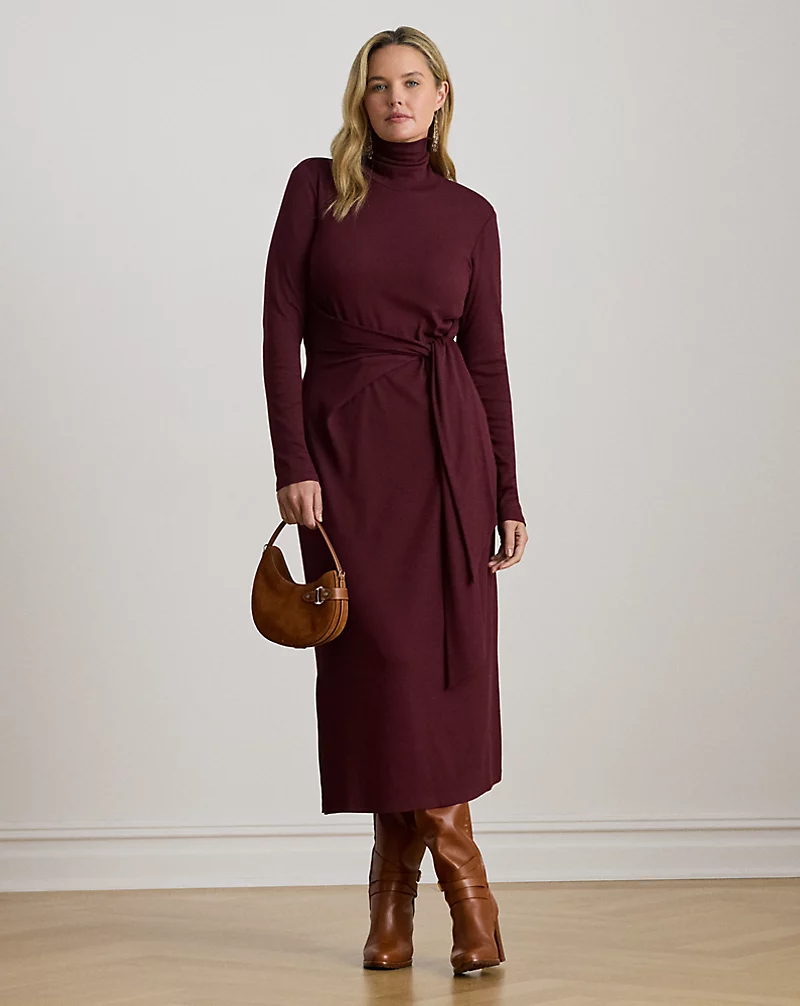 polo golf ralph lauren Tie-Front Turtleneck Dress