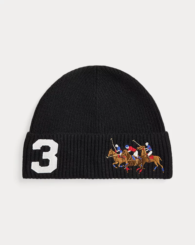 polo golf ralph lauren Triple-Pony Rib-Knit Beanie