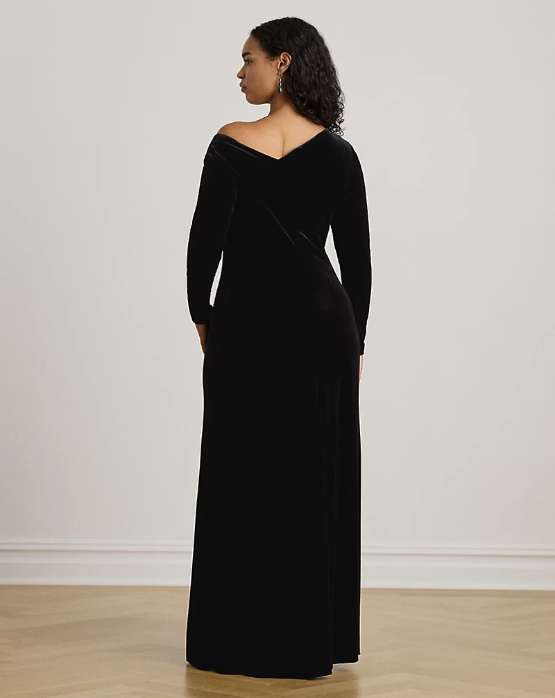 Polo Golf Ralph Lauren Velvet Asymmetrical Gown