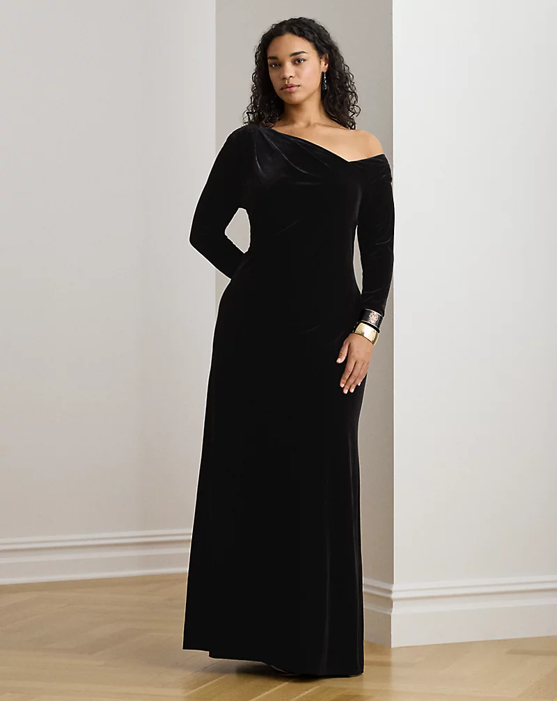 polo golf ralph lauren Velvet Asymmetrical Gown