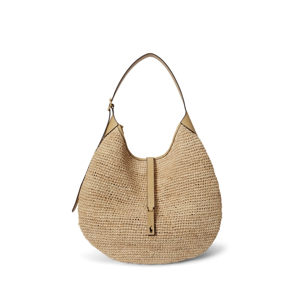 polo golf ralph lauren Polo ID Raffia Large Shoulder Bag