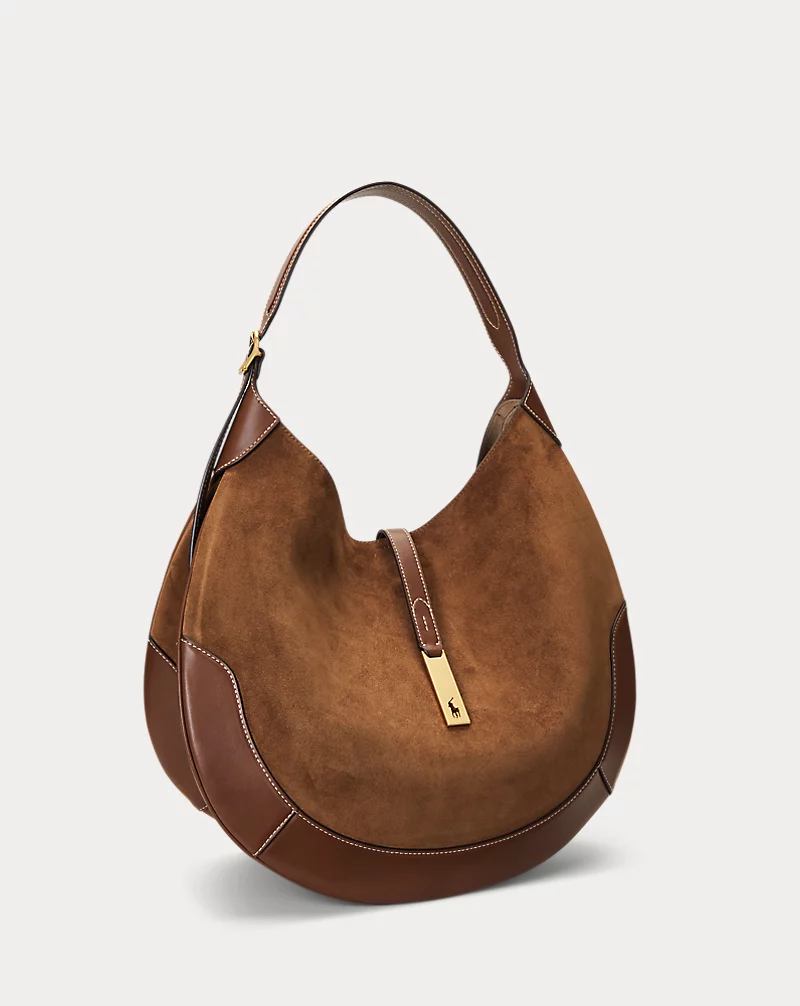 Polo Golf Ralph Lauren Polo ID Suede Large Shoulder Bag