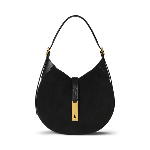 polo golf ralph lauren Polo ID Suede-Leather Small Shoulder Bag