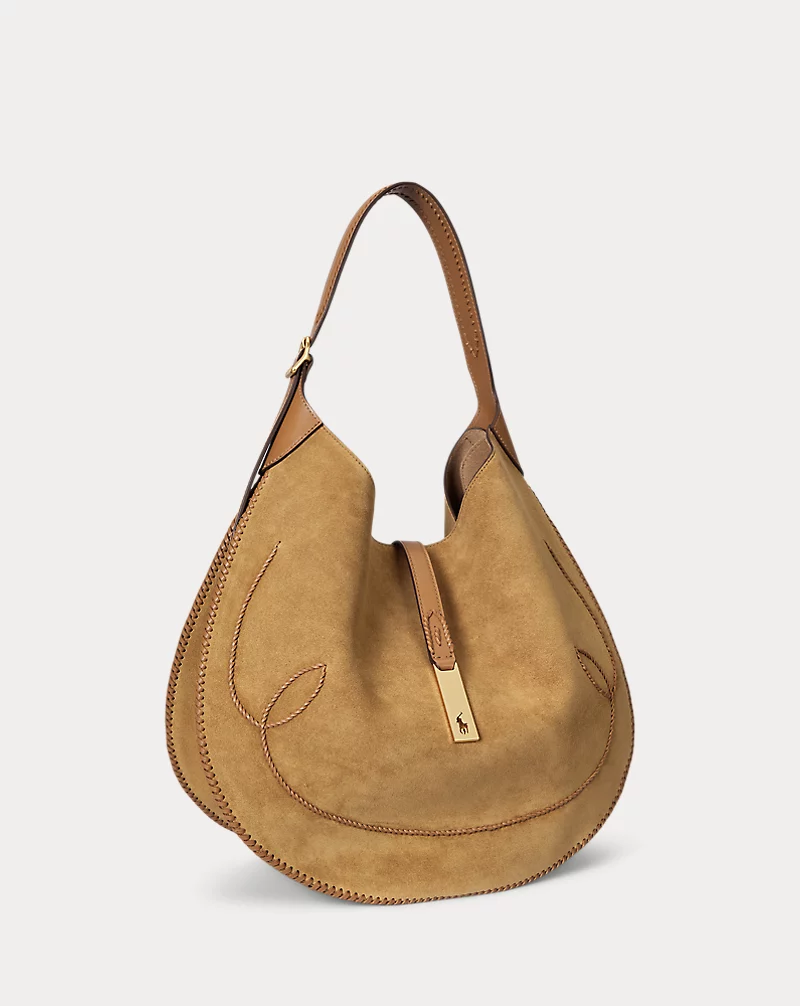 Polo Golf Ralph Lauren Polo ID Suede Western Large Shoulder Bag