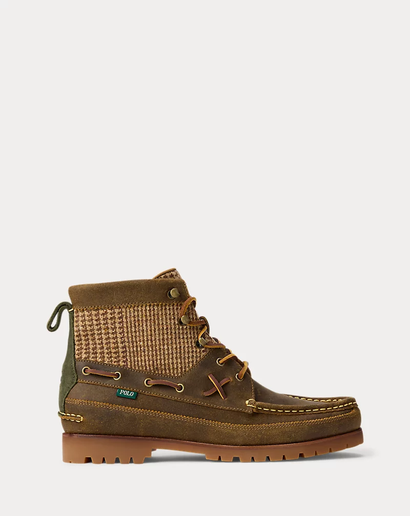 polo golf ralph lauren Ranger Mid Suede & Wool Tweed Boot