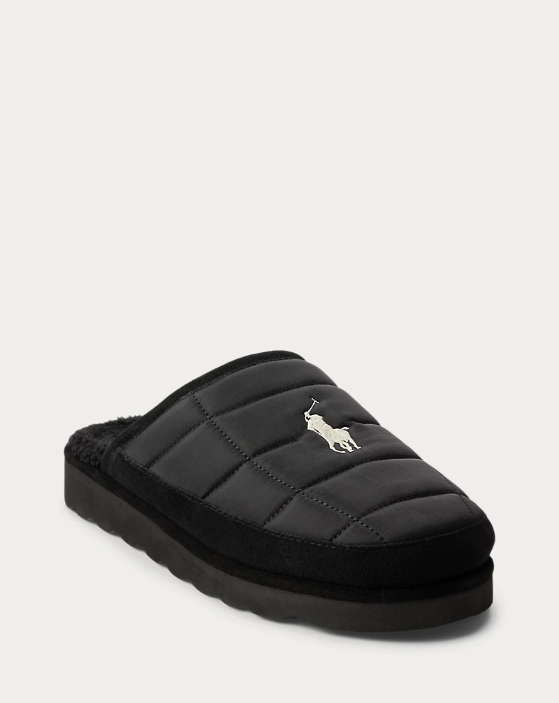 Polo Golf Ralph Lauren Reade Suede-Trim Quilted Scuff Slipper