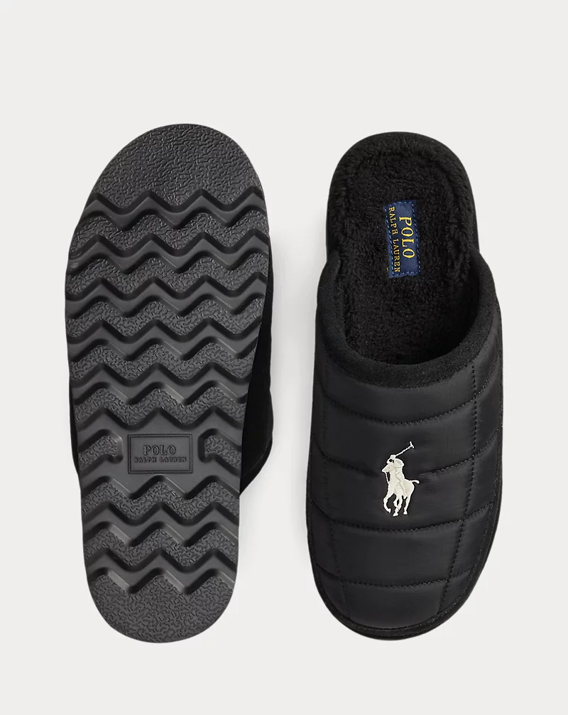 Polo Golf Ralph Lauren Reade Suede-Trim Quilted Scuff Slipper
