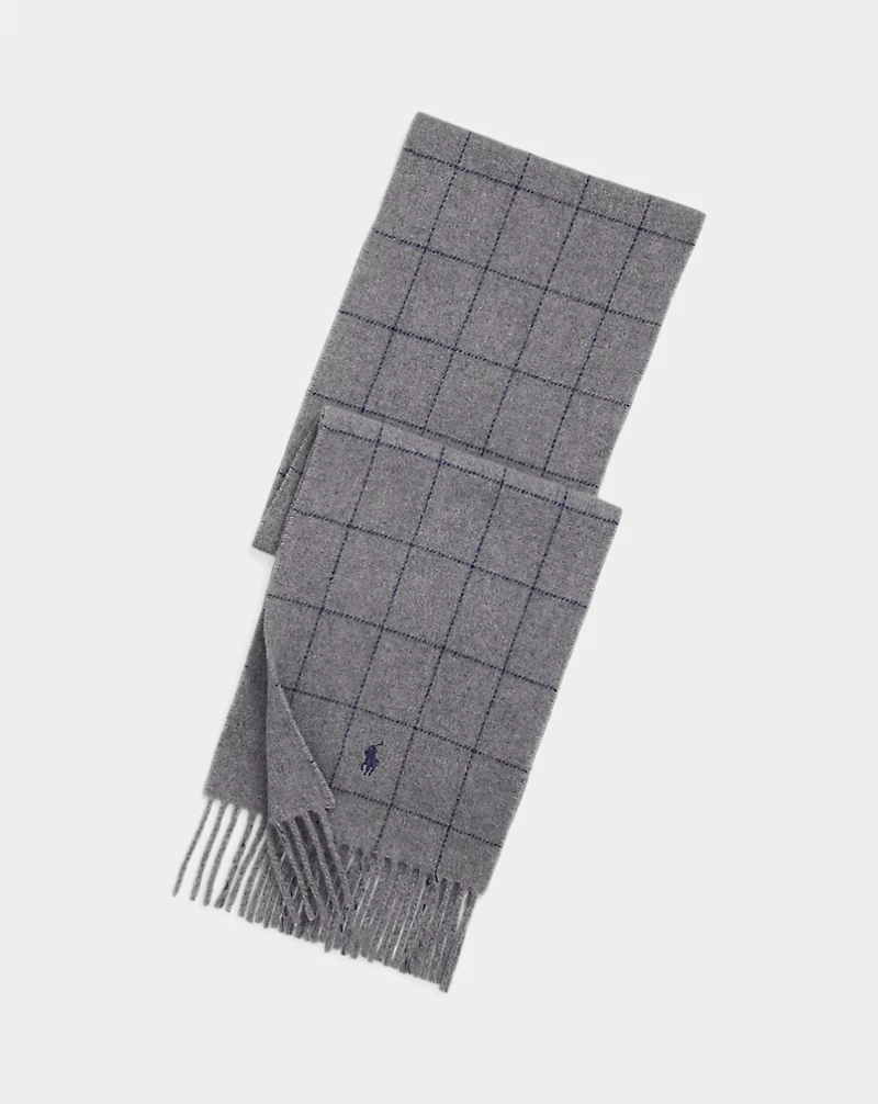 polo golf ralph lauren Reversible Windowpane Wool-Blend Scarf