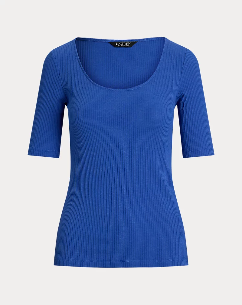 Polo Golf Ralph Lauren Rib-Knit Cotton-Blend Elbow-Sleeve Tee