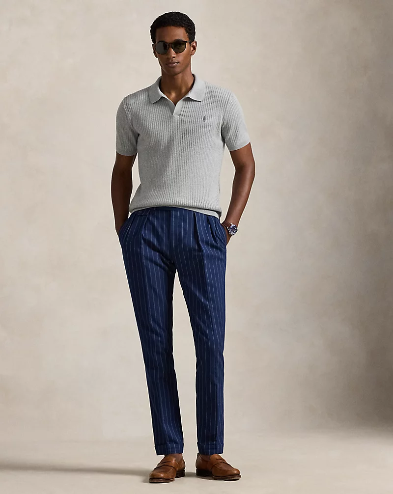 Polo Golf Ralph Lauren Rib-Knit Cotton Johnny-Collar Sweater