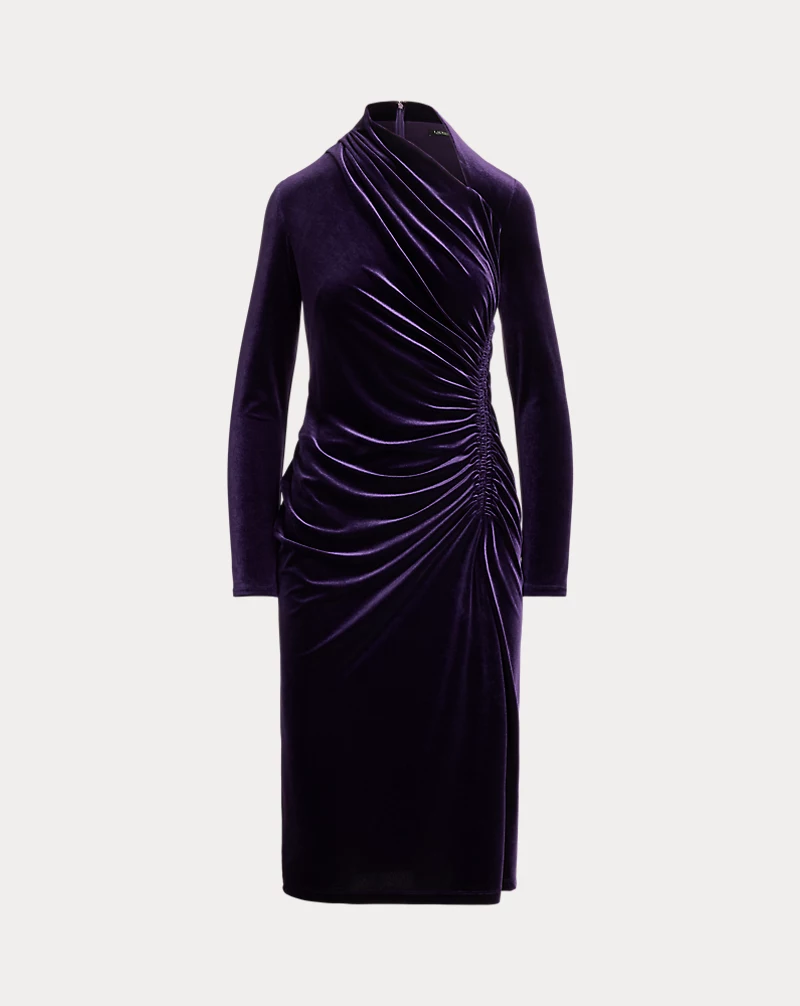 Polo Golf Ralph Lauren Ruched Velvet Asymmetrical Dress