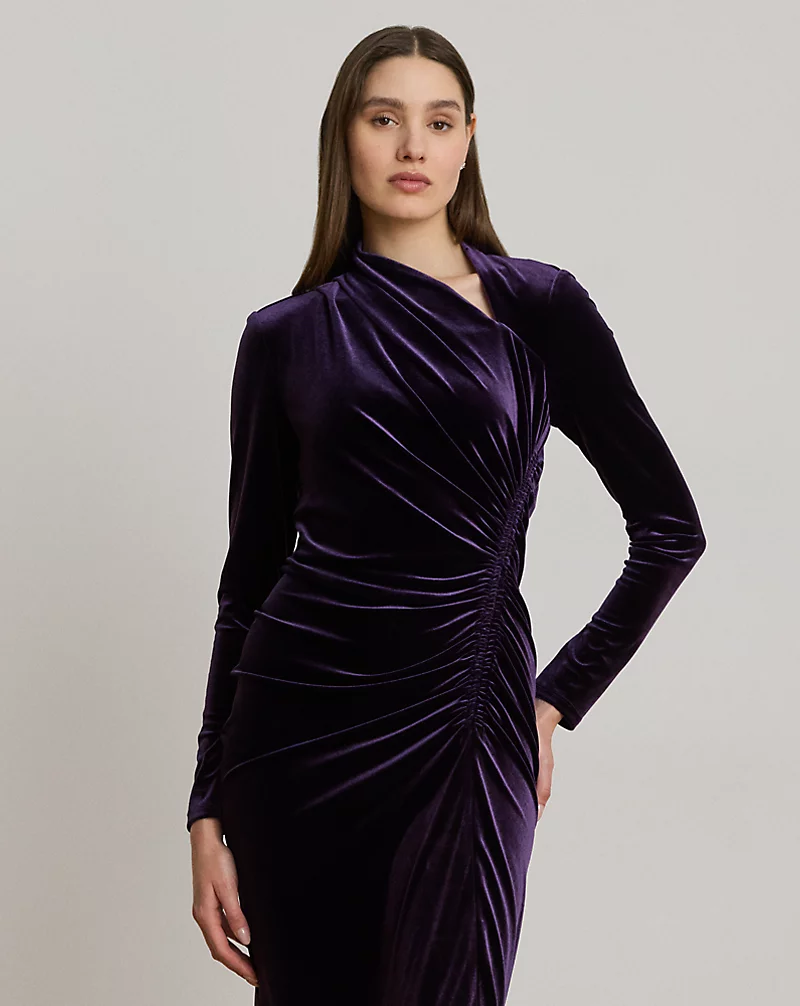 Polo Golf Ralph Lauren Ruched Velvet Asymmetrical Dress