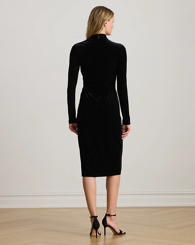Polo Golf Ralph Lauren Ruched Velvet Asymmetrical Dress