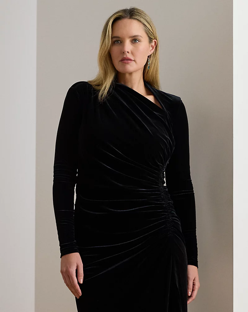 Polo Golf Ralph Lauren Ruched Velvet Asymmetrical Dress