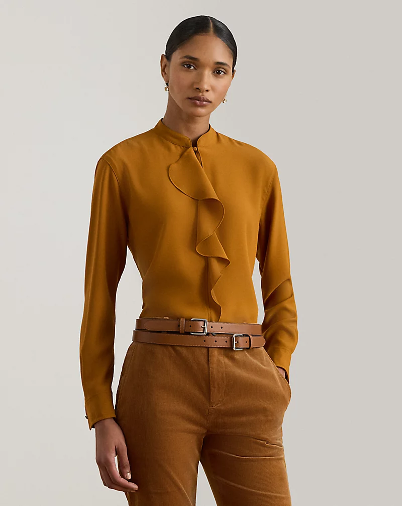 polo golf ralph lauren Ruffle-Trimmed Georgette Tunic