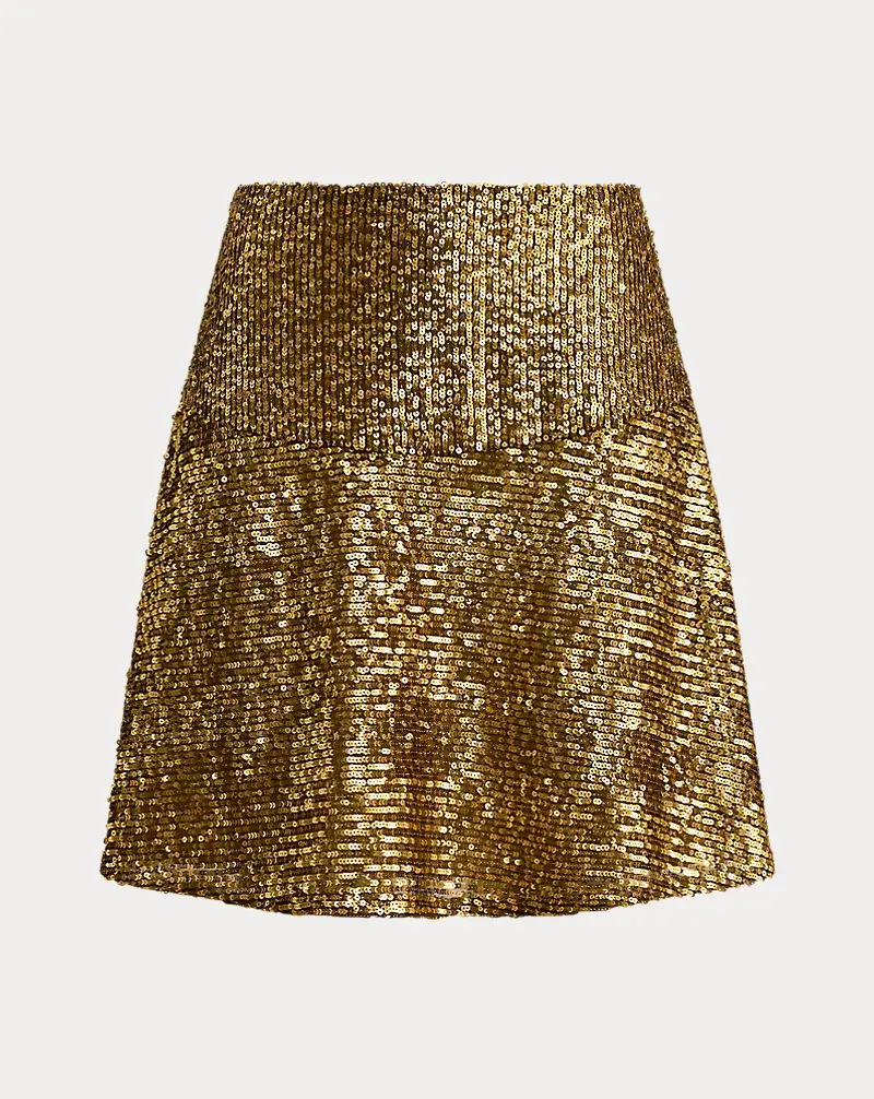 Polo Golf Ralph Lauren Sequined Mesh A-line Miniskirt