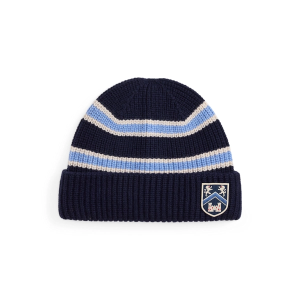 polo golf ralph lauren Shield-Patch Rib-Knit Wool Beanie