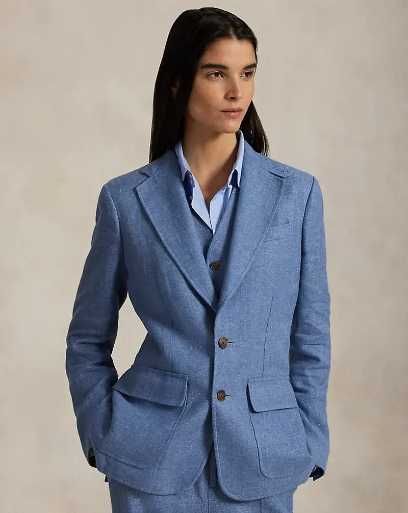 polo golf ralph lauren Single-Breasted Linen-Cotton Blazer