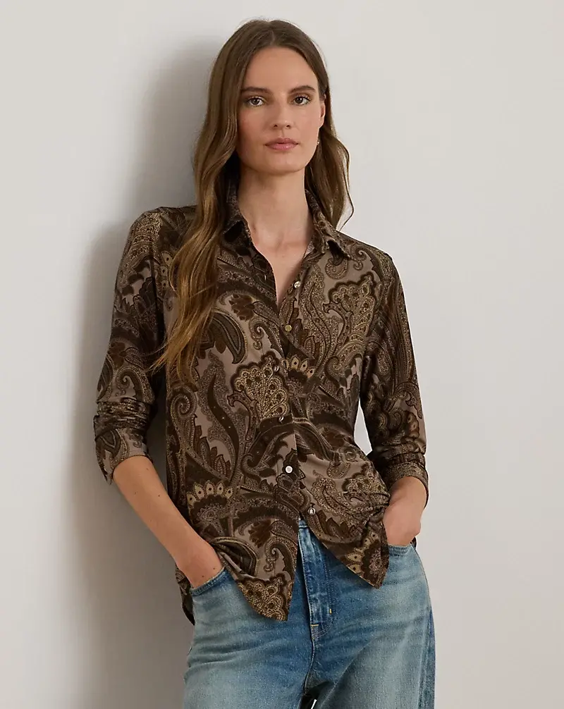 polo golf ralph lauren Slim Fit Paisley Jersey Shirt