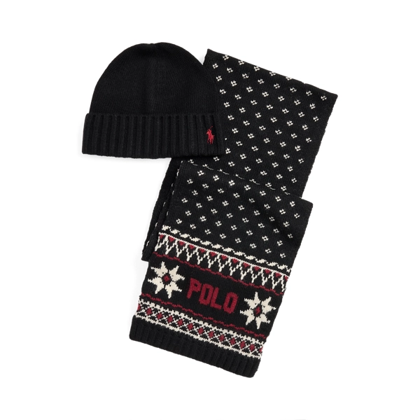 polo golf ralph lauren Snowflake Scarf & Beanie Gift Set