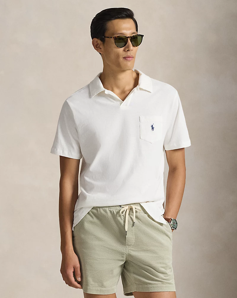 polo golf ralph lauren Standard Fit Cotton-Linen Polo Shirt