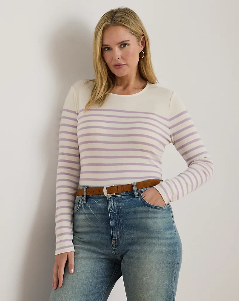 polo golf ralph lauren Striped Cotton Long-Sleeve Tee