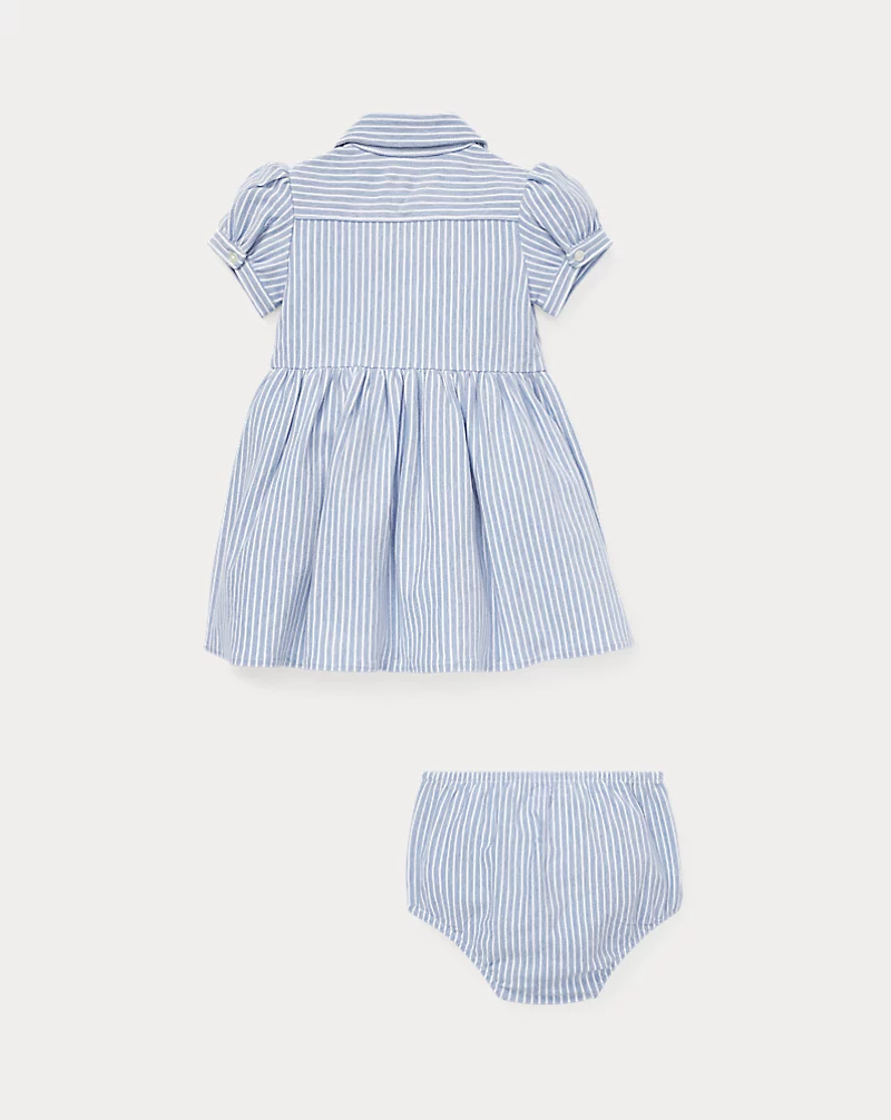 Polo Golf Ralph Lauren Striped Knit Oxford Shirtdress & Bloomer